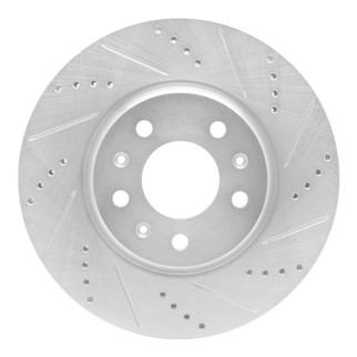 R1 03-08 Cadillac SEVILLE Front Right Drilled & Slotted Silver Brake Rotor