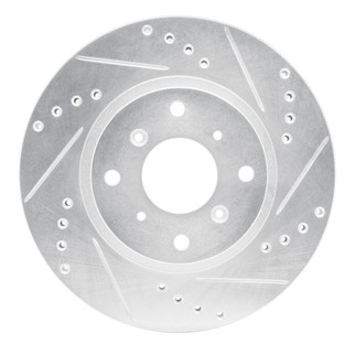 R1 87-90 Acura Legend Front Right Drilled & Slotted Silver Brake Rotor