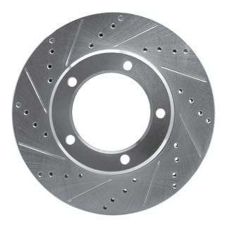R1 98-07 Lexus LX470 Front Left Drilled & Slotted Silver Brake Rotor