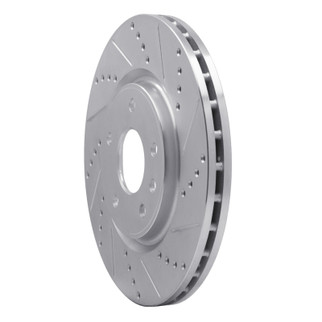 R1 12-25 Chrysler Pacifica Front Right Drilled & Slotted Silver Brake Rotor