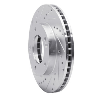 R1 03-06 Kia SORENTO Front Left Drilled & Slotted Silver Brake Rotor