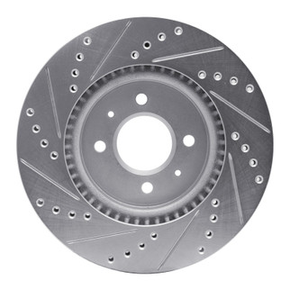R1 12-23 Hyundai ACCENT Front Right Drilled & Slotted Silver Brake Rotor