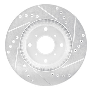 R1 87-90 Acura Legend Front Left Drilled & Slotted Silver Brake Rotor
