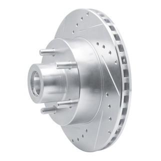 R1 87-90 Dodge DAKOTA RWD Front Left Drilled & Slotted Silver Brake Rotor
