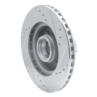 R1 87-90 Dodge DAKOTA RWD Front Left Drilled & Slotted Silver Brake Rotor
