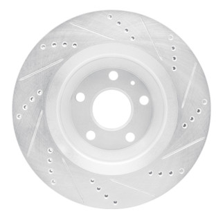 R1 08-15 Audi TT Quattro RS Rear Left Drilled & Slotted Silver Brake Rotor