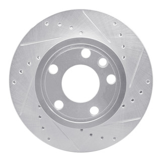 R1 92-95 Volkswagen EuroVan Front Right Drilled & Slotted Silver Brake Rotor