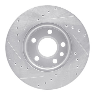 R1 92-95 Volkswagen EuroVan Front Right Drilled & Slotted Silver Brake Rotor