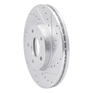 R1 10-13 Ford Transit CONNECT Front Right Drilled & Slotted Silver Brake Rotor
