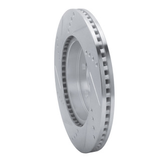 R1 19-25 Toyota Prius Prime Front Right Drilled & Slotted Silver Brake Rotor