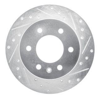 R1 06-18 Dodge Sprinter 3500 Rear Right Drilled & Slotted Silver Brake Rotor