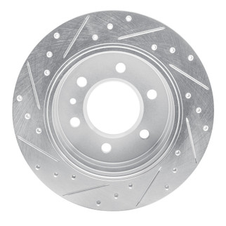 R1 06-18 Dodge Sprinter 3500 Rear Right Drilled & Slotted Silver Brake Rotor