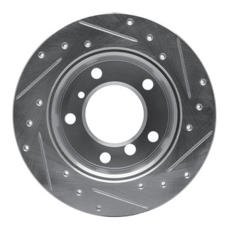 R1 02-18 Dodge Sprinter 3500 Rear Left Drilled & Slotted Silver Brake Rotor