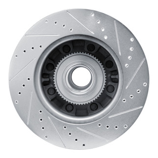 R1 08-25 Ford E-150 Front Left Drilled & Slotted Silver Brake Rotor