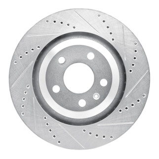 R1 05-11 Audi A6 Quattro Rear Right Drilled & Slotted Silver Brake Rotor