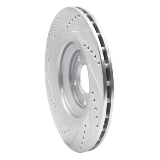 R1 05-11 Audi A6 Quattro Rear Right Drilled & Slotted Silver Brake Rotor