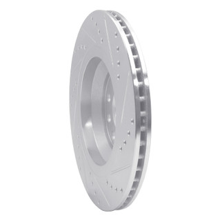 R1 06-25 Audi A3 Quattro Rear Left Drilled & Slotted Silver Brake Rotor