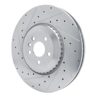 R1 21-25 Jaguar F-Pace Front Left Drilled & Slotted Silver Brake Rotor