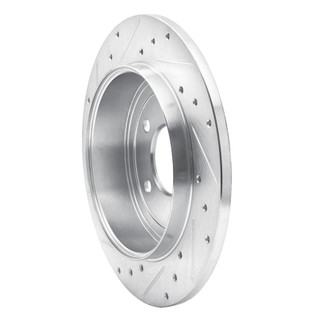 R1 05-08 Ford Escape Rear Right Drilled & Slotted Silver Brake Rotor