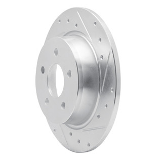 R1 18-25 Jeep Wrangler Rear Right Drilled & Slotted Silver Brake Rotor