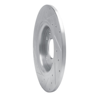 R1 17-25 Chrysler Voyager Rear Right Drilled & Slotted Silver Brake Rotor