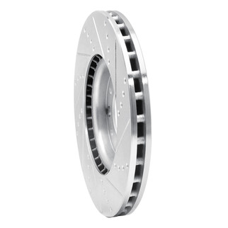 R1 13-23 Chrysler 200 Front Left Drilled & Slotted Silver Brake Rotor