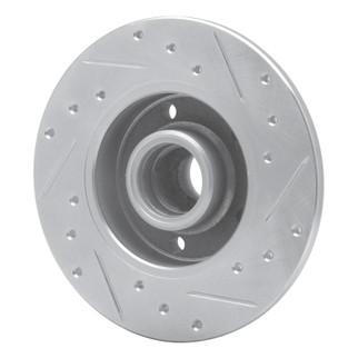 R1 92-98 Volkswagen Passat (USA/Canada) Rear Left Drilled & Slotted Silver Brake Rotor