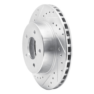 R1 87-90 Dodge DAKOTA 4WD Front Right Drilled & Slotted Silver Brake Rotor