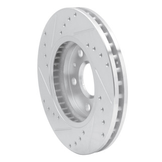 R1 11-16 Buick LaCrosse Front Right Drilled & Slotted Silver Brake Rotor