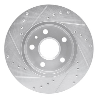 R1 11-16 Buick LaCrosse Front Right Drilled & Slotted Silver Brake Rotor