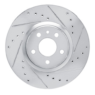 R1 94-95 Alfa Romeo 164 Front Right Drilled & Slotted Silver Brake Rotor