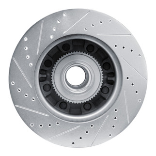 R1 08-25 Ford E-350 Super Duty Front Right Drilled & Slotted Silver Brake Rotor