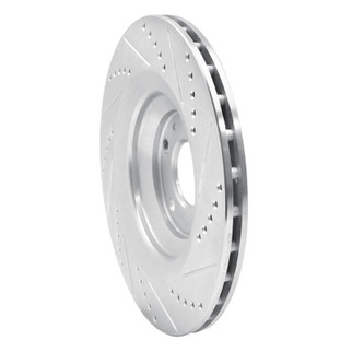 R1 05-11 Audi A6 Quattro Rear Left Drilled & Slotted Silver Brake Rotor