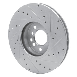 R1 00-06 BMW X5 Front Left Drilled & Slotted Silver Brake Rotor