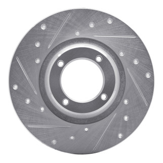 R1 75-80 Triumph TR7 Front Left Drilled & Slotted Silver Brake Rotor