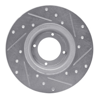 R1 75-80 Triumph TR7 Front Left Drilled & Slotted Silver Brake Rotor