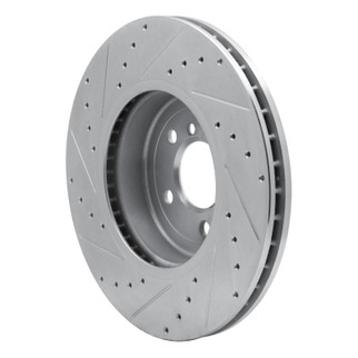 R1 11-19 BMW 640I Gran Coupe Front Right Drilled & Slotted Silver Brake Rotor