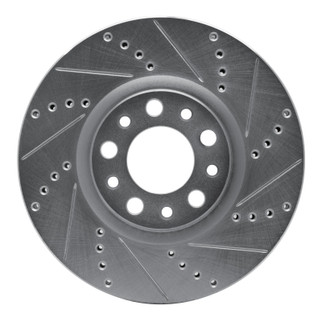 R1 13-23 Chrysler 200 Front Right Drilled & Slotted Silver Brake Rotor