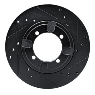R1 91-92 Mitsubishi Mirage Front Right Drilled & Slotted Black Brake Rotor