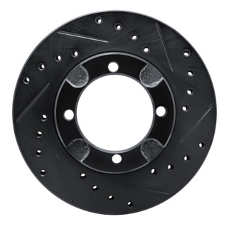 R1 91-92 Dodge COLT Front Right Drilled & Slotted Black Brake Rotor