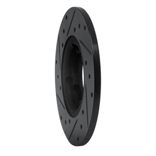 R1 80-82 Toyota Tercel Front Right Drilled & Slotted Black Brake Rotor