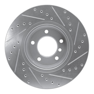R1 04-10 BMW 525I (USA/Canada) Front Left Drilled & Slotted Silver Brake Rotor