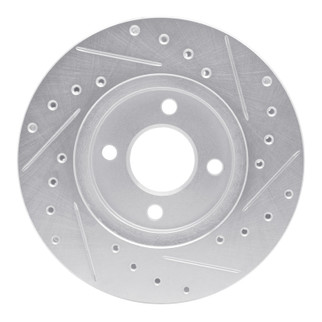 R1 83-88 Chrysler E CLASS Front Left Drilled & Slotted Silver Brake Rotor