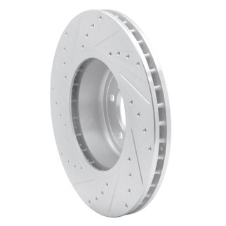 R1 04-10 BMW 650I Coupe Front Right Drilled & Slotted Silver Brake Rotor