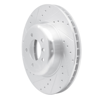 R1 04-10 BMW 650I Convertible Front Left Drilled & Slotted Silver Brake Rotor