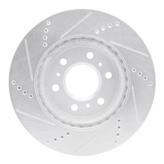 R1 06-09 Buick TERRAZA Front Right Drilled & Slotted Silver Brake Rotor