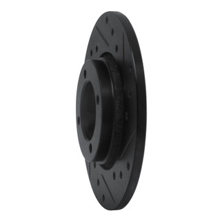 R1 75-79 Toyota Corolla (US/Canada) Front Right Drilled & Slotted Black Brake Rotor