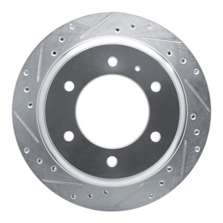 R1 92-04 Acura SLX Rear Left Drilled & Slotted Silver Brake Rotor