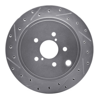R1 10-25 Scion FR-S Rear Left Drilled & Slotted Silver Brake Rotor