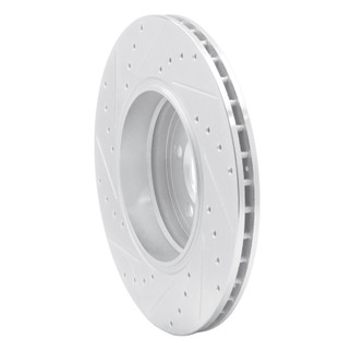 R1 02-05 BMW 760I Rear Right Drilled & Slotted Silver Brake Rotor
